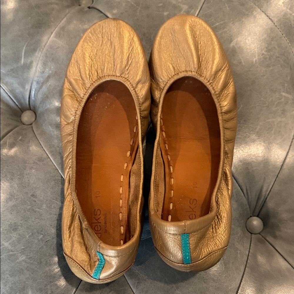 Tieks Metallic Gold Ballet Flats - Size 10